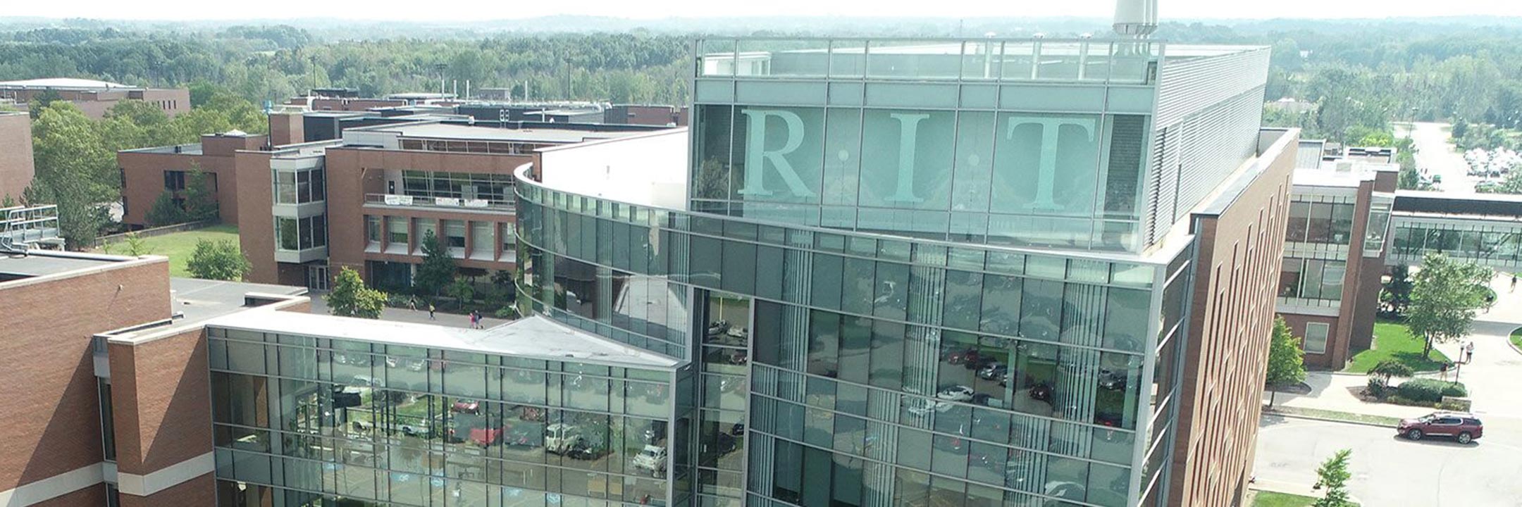 aerial photo of the campus center at RIT