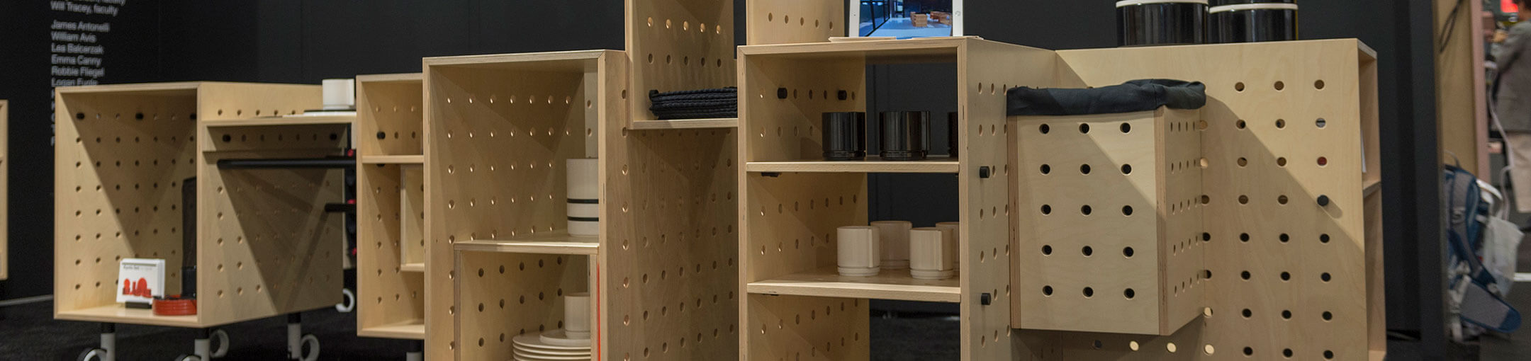 A display of a modular cabinet system.