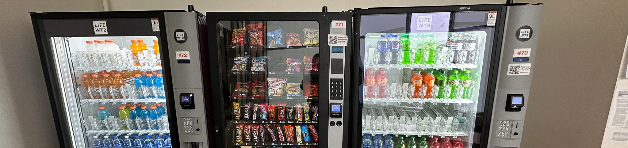 row of vending machines