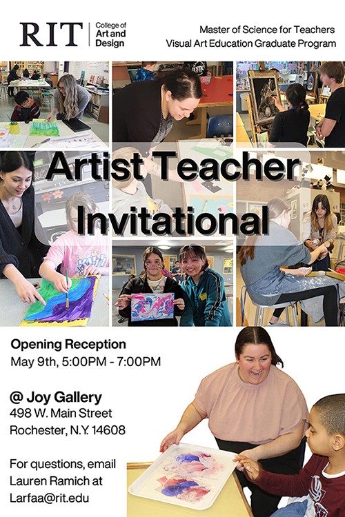 A graphic with many photos and text that reads Artist Teacher Invitational.