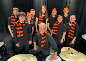 Group shot of members of the RIT Steel Band Ensemble.