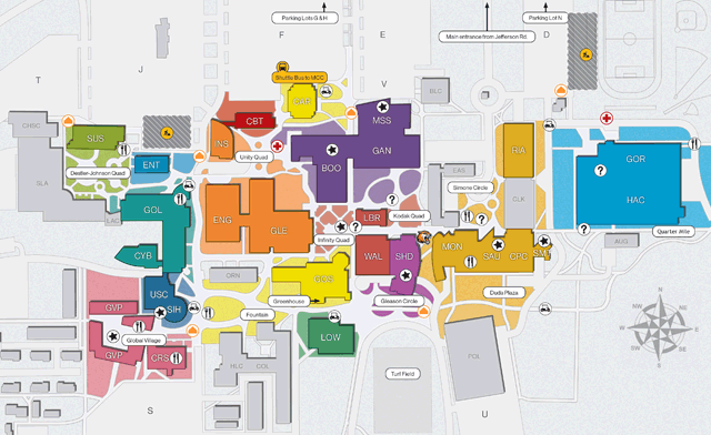 Colorful Imagine RIT map of the RIT campus.