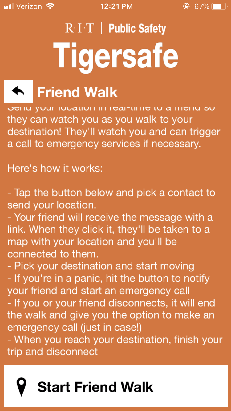 Friend Walk app screen
