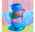 painting of a stack of cups