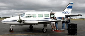 twin-engine Piper Navajo airplane