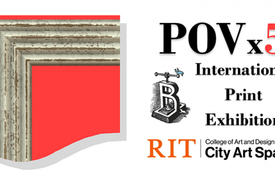 Promo graphic for the International Print Exhibition talk.