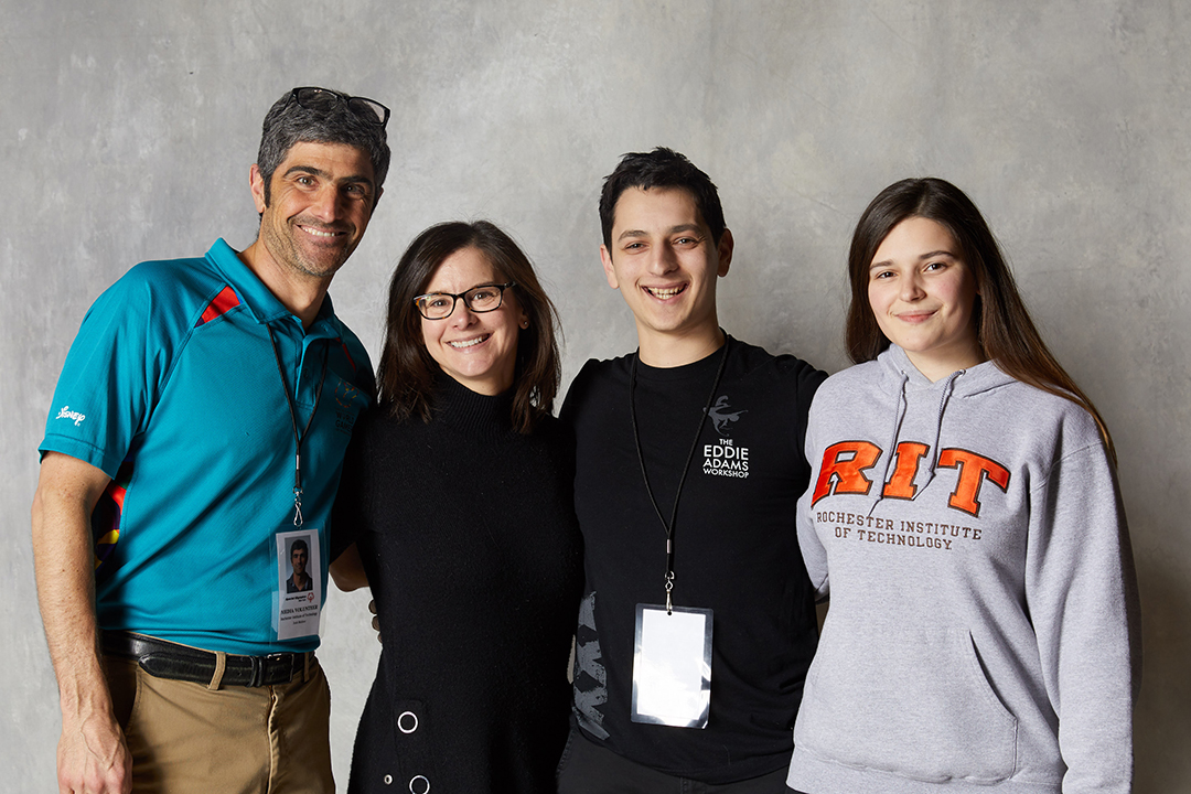 RIT's Special Olympics project faculty advisors with student leaders, from left: Josh Meltzer, Jenn Poggi, Boris Shirman and Jackie Diller.