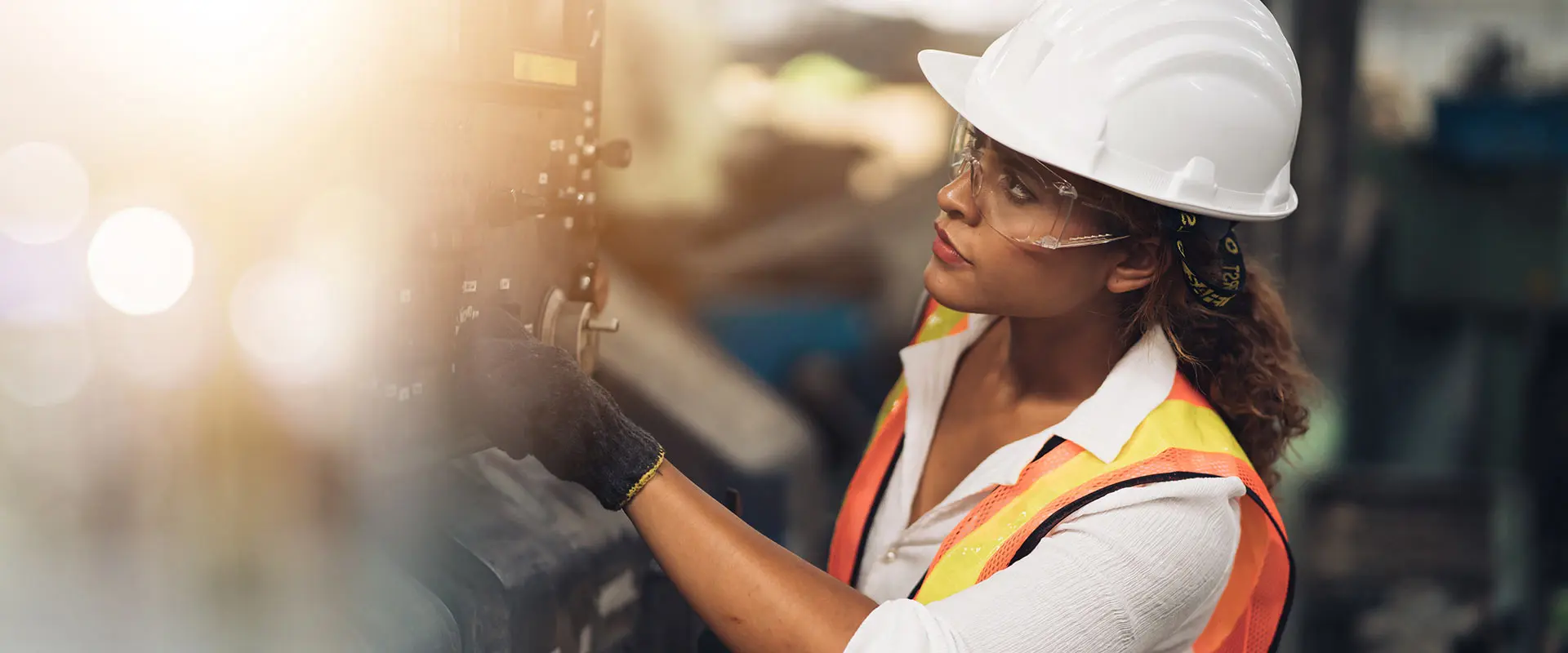 Woman working at a construction site.