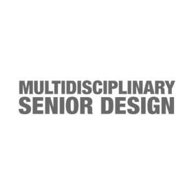 Logo of Multidisciplinary Senior Design, grayscale