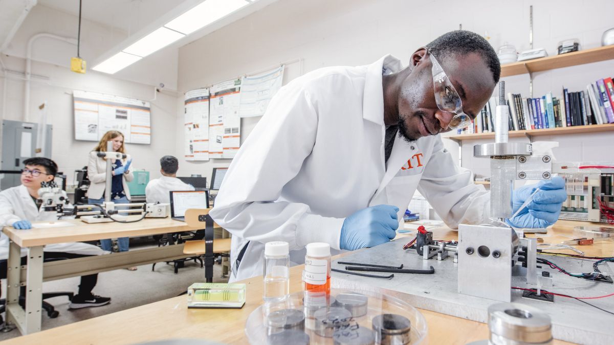 researchers working in a lab
