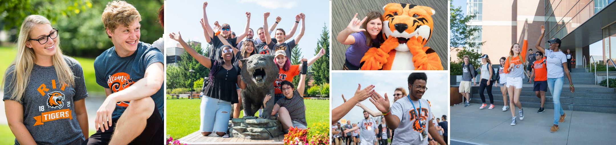 Collage of students on campus.