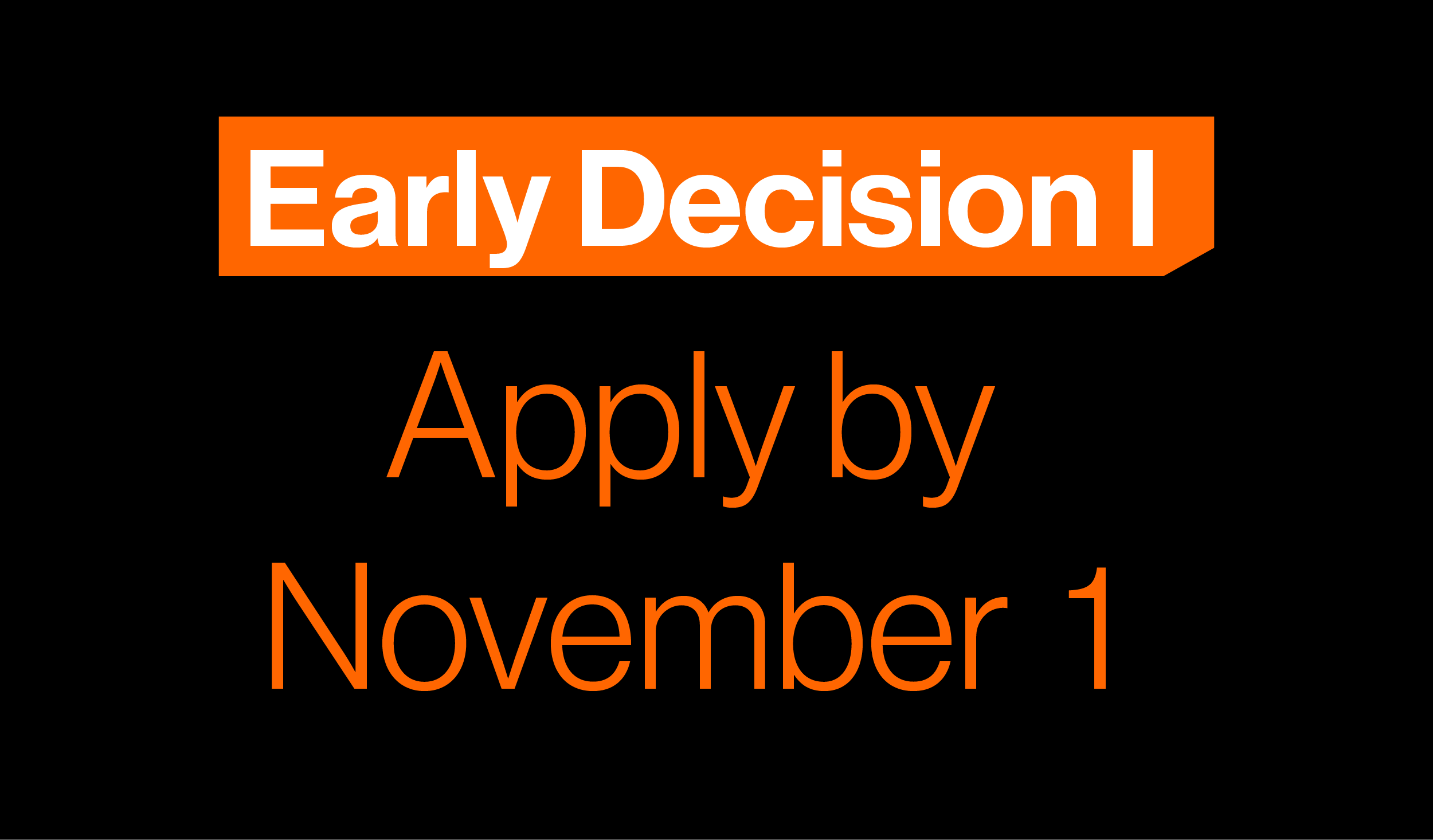 purple graphic with "Early Decision I Apply by November 1"
