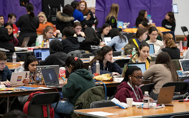 group of students participating in a hackathon