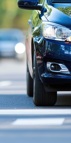 Close up car on road