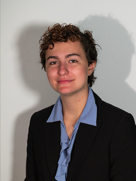 portrait of student on white background