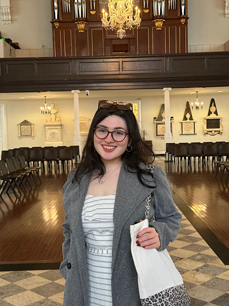 student in museum