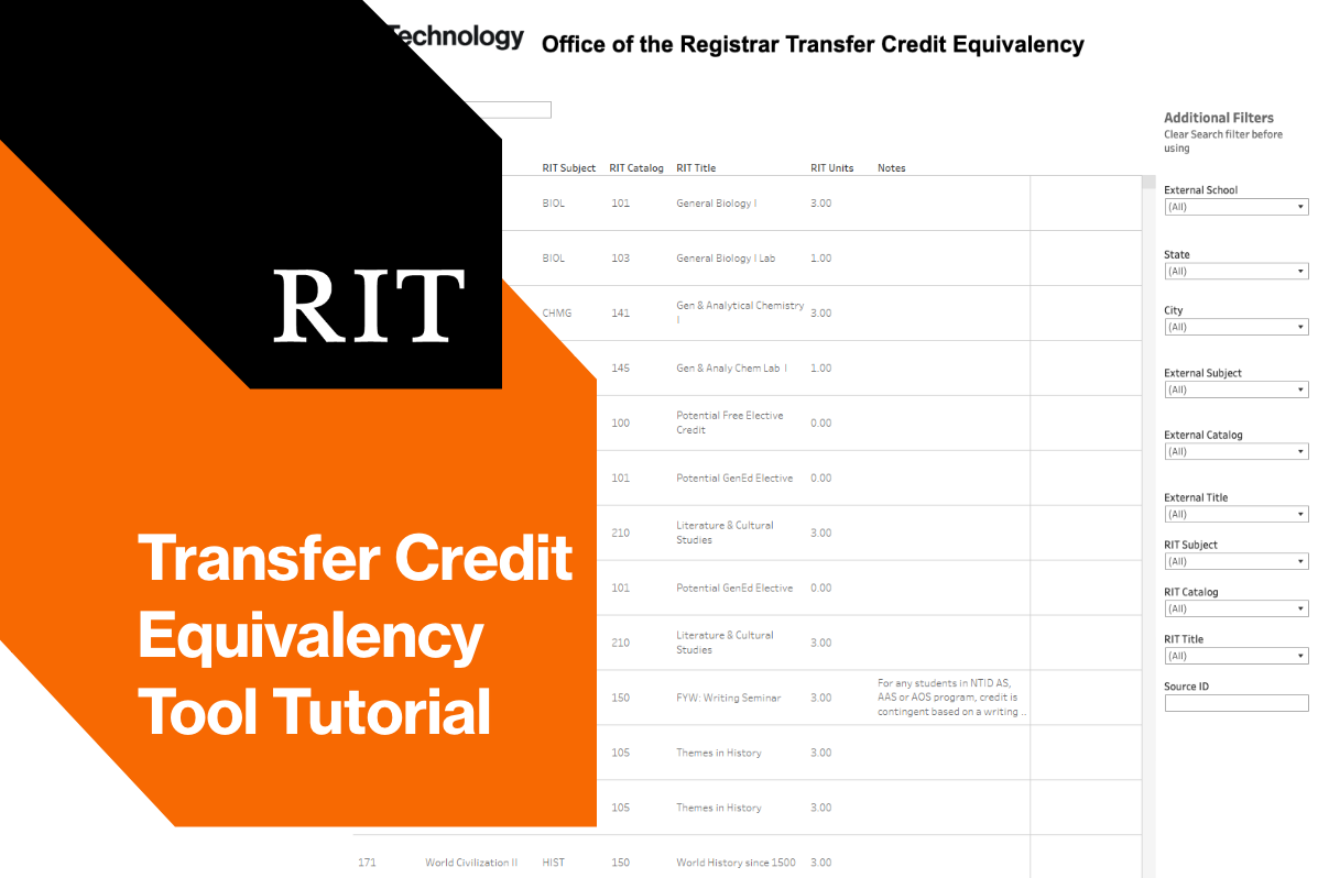 Transfer Credit Equivalency Tool Tutorial