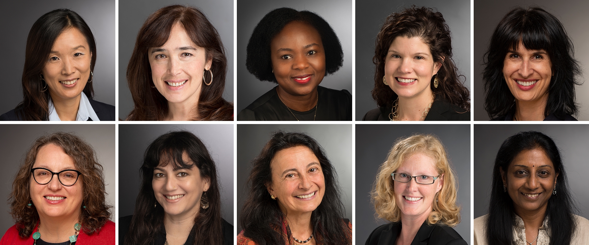 a collage of 10 female faculty member portraits.