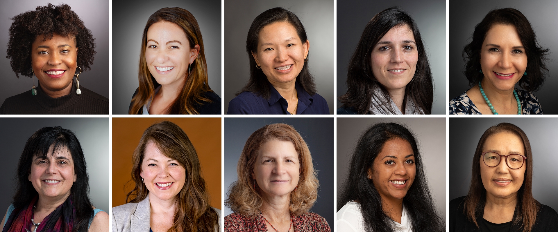 a collage of 10 female faculty member portraits.
