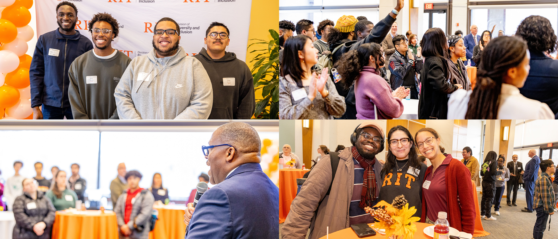 four group photos at deans list event