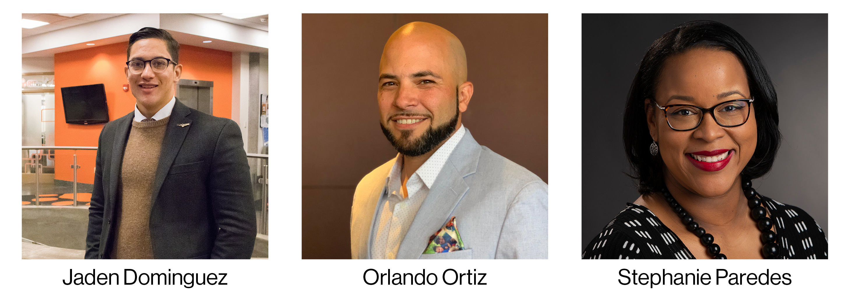 three square headshots