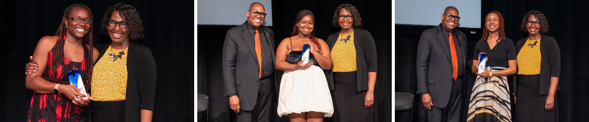 Three photos of student awardees
