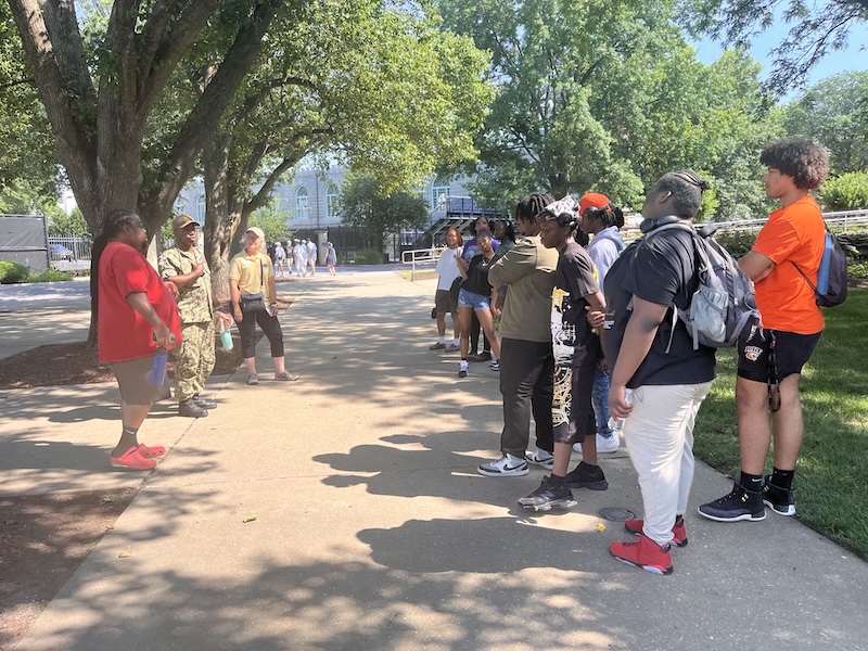 Group of people on a side walk