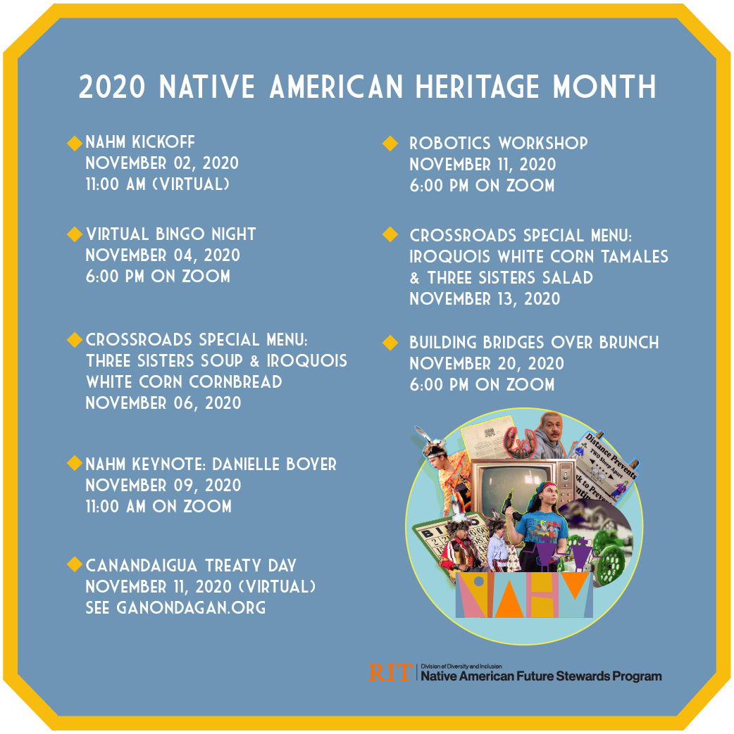 blue background with white text