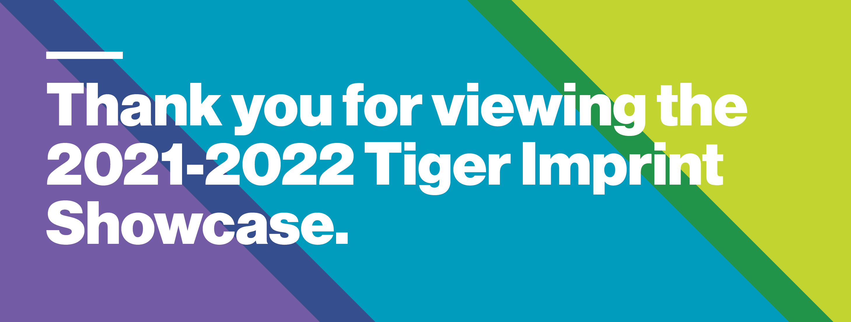 purple, blue and green shapes with white text