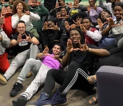 students hanging out