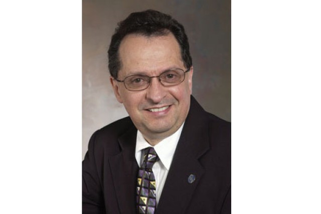 Professor posing for camera