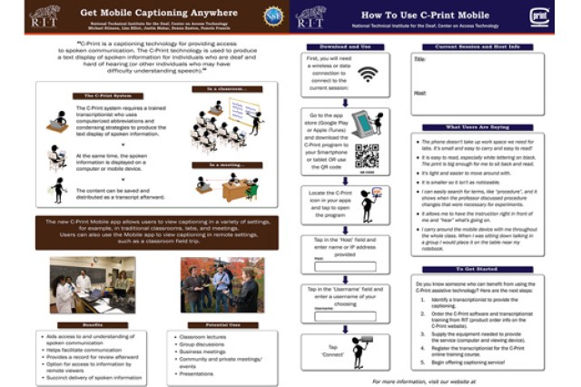 Posters displaying Mobile Captioning information