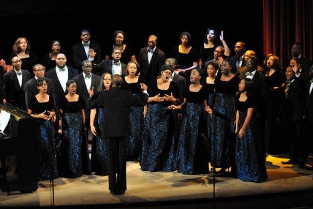 People singing on stage