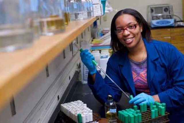 Student working in lab