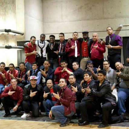 People gathered for picture at event