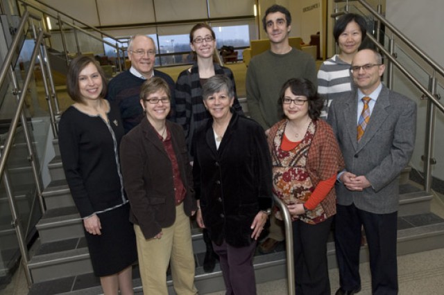 People posing for camera