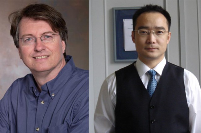 Two pictures of professors