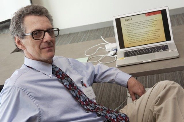 Professor posing for camera