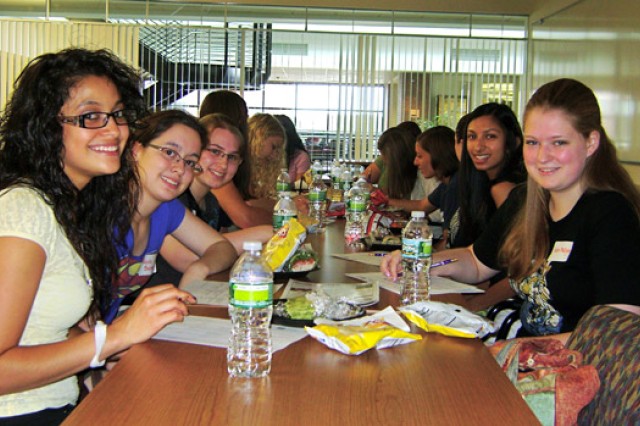 People eating at table