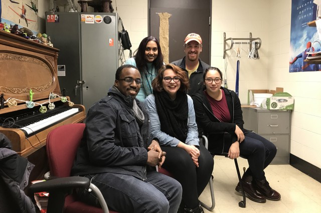 Students and faculty involved in the Character Mosaic project.