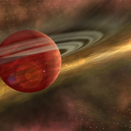 Artist's conception of a massive planet orbiting a cool, young star. 