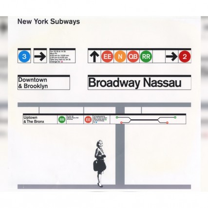 NYC Subway signage designed by Massimo Vignelli.