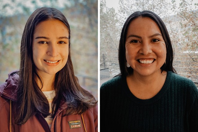 side-by-side portraits of a student and a faculty member.
