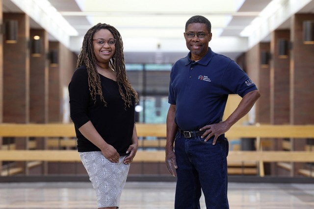 Kristi Love and JT Reid pose for an environmental photo.