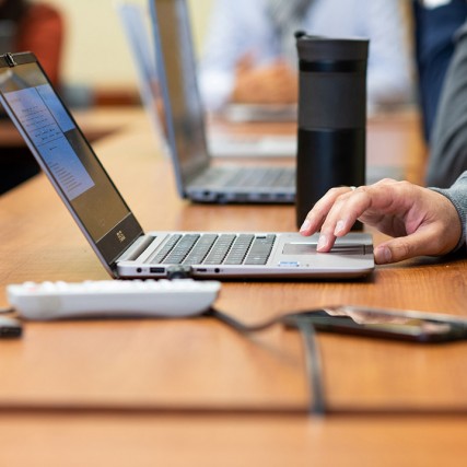 person using a laptop computer.