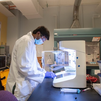 researcher working in a lab.