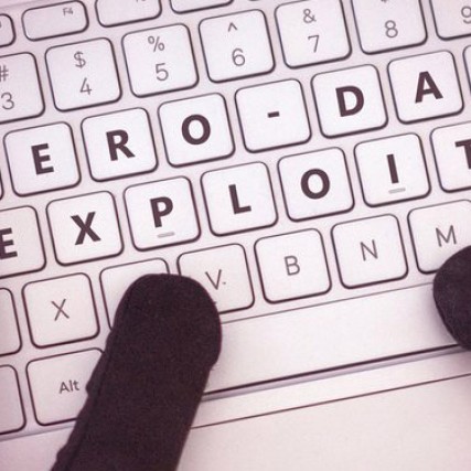 computer keyboard that spells out "zero-day exploit."