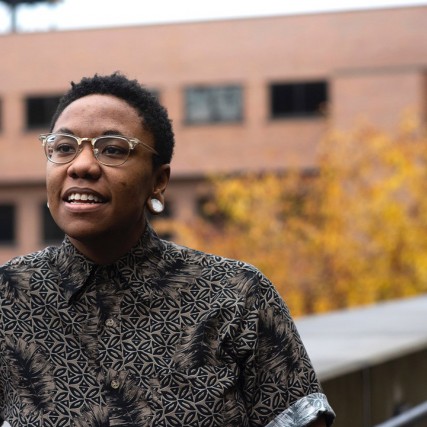 environmental portrait of faculty member Alesha Williams.