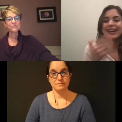 three women on a Zoom call.