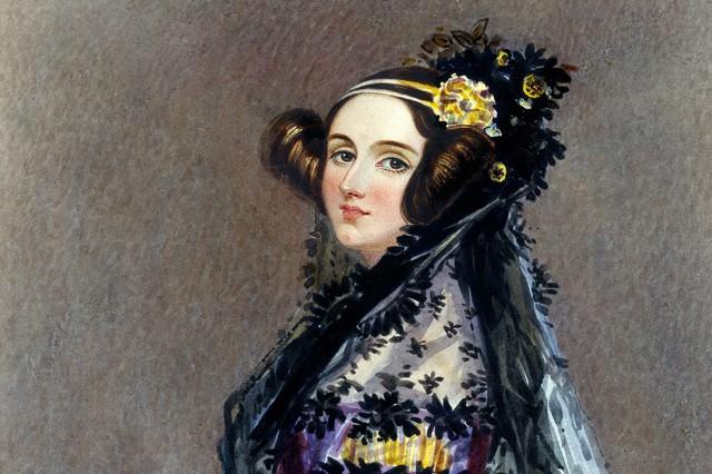  Watercolor portrait of Ada King, Countess of Lovelace.
